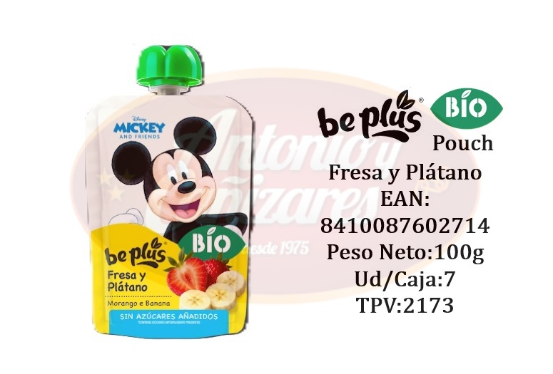 Be Plus Pouch Bio 100g Fresa Platano_2173