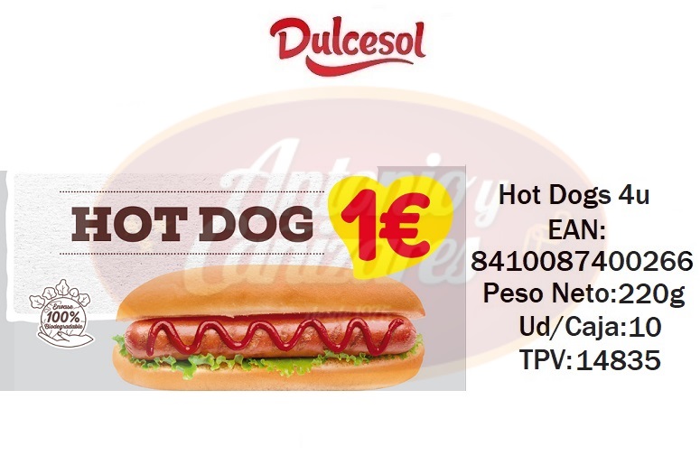 Hot Dogs 220gr 4u euro Dulcesol_14835